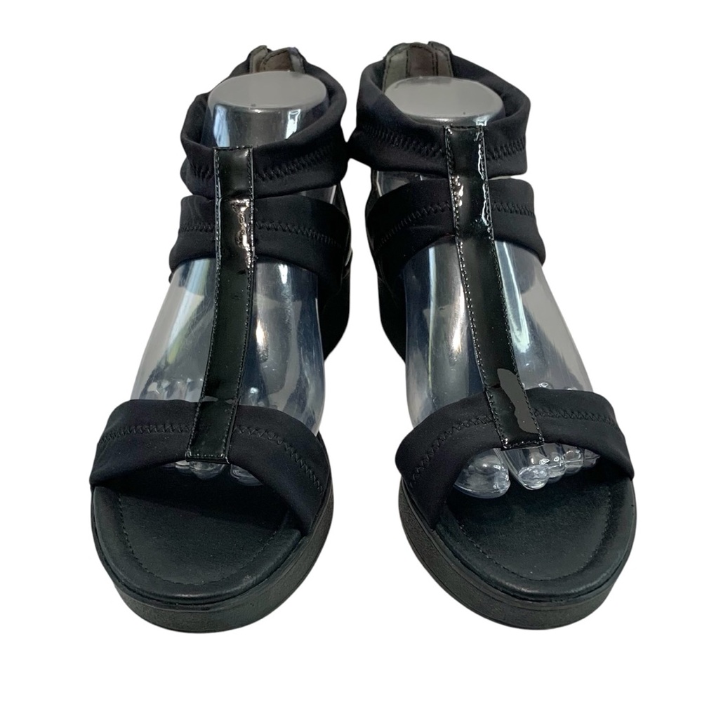 DONALD J PLINER Voni Patent Leather & Nylon Zip Back Women's Sandals - Picture 4 of 13